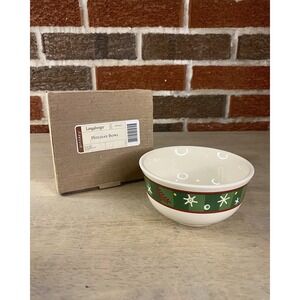 Longaberger Holiday Bowl Pottery BLUSTER SNOWMAN Dessert Dip 30021 New in Box